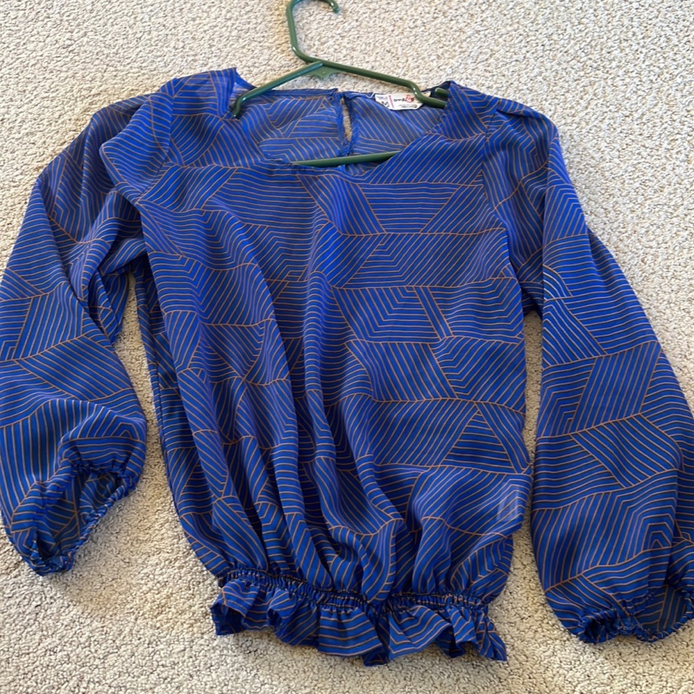 Blue and gold textured shirt